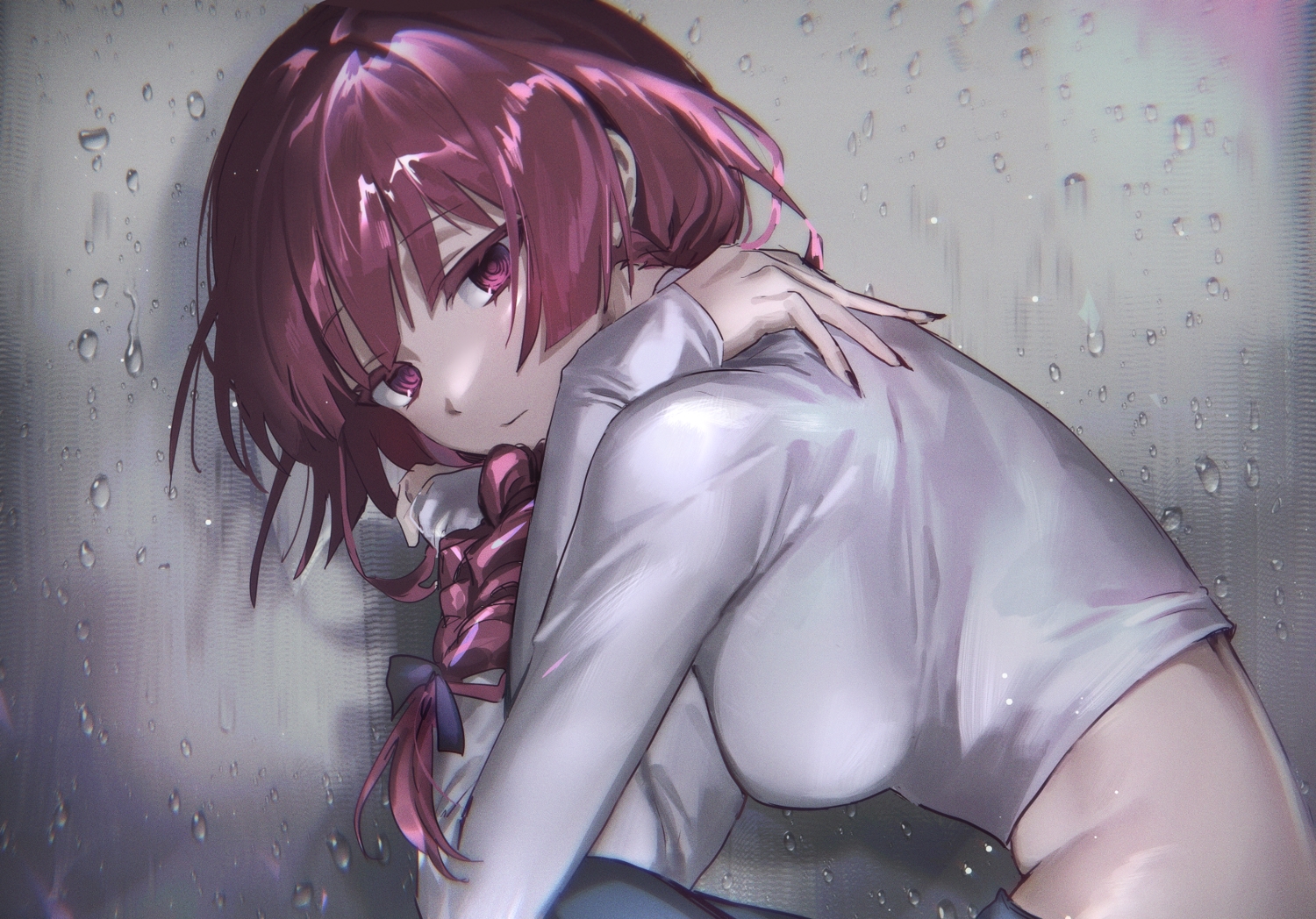 bocchi_the_rock!, breasts, hiroi_kikuri, red_eyes, red_hair, zuzu_(wckd7545)