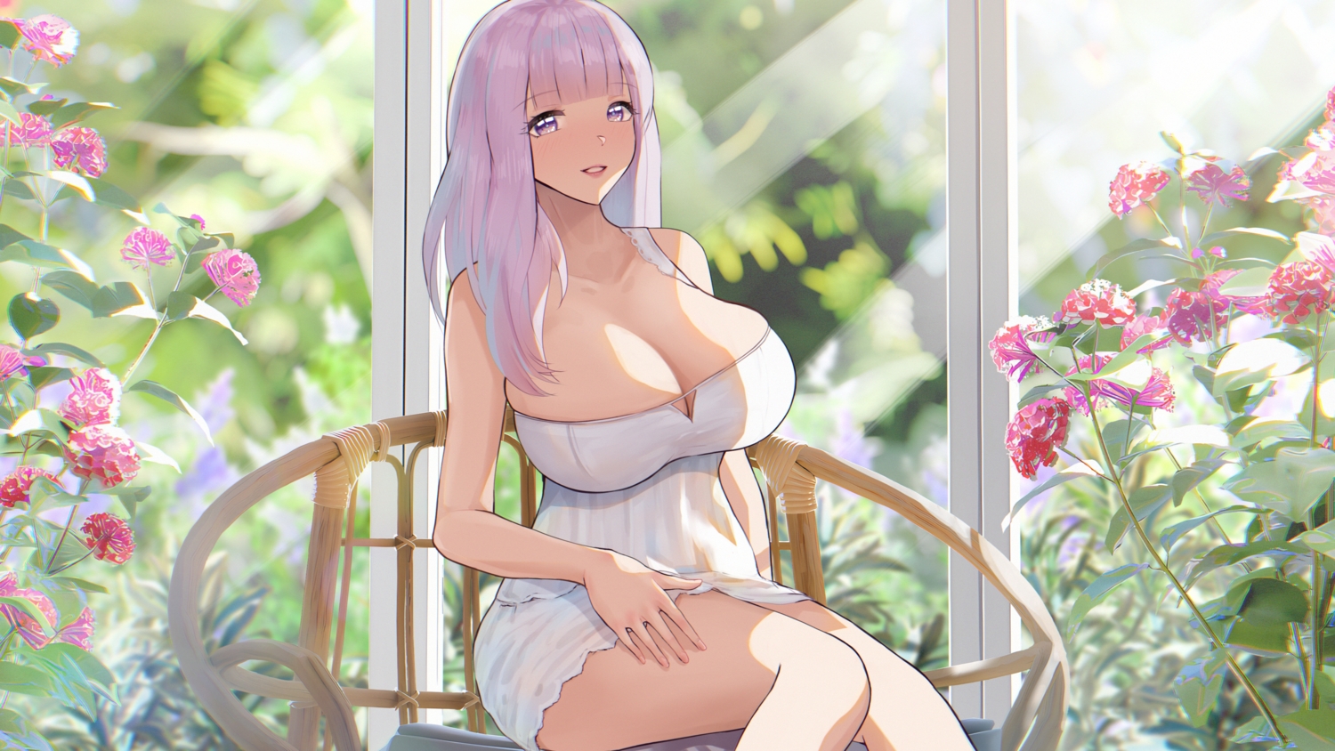 3d, anthropomorphism, azur_lane, blush, breasts, cleavage, dan-98, dress