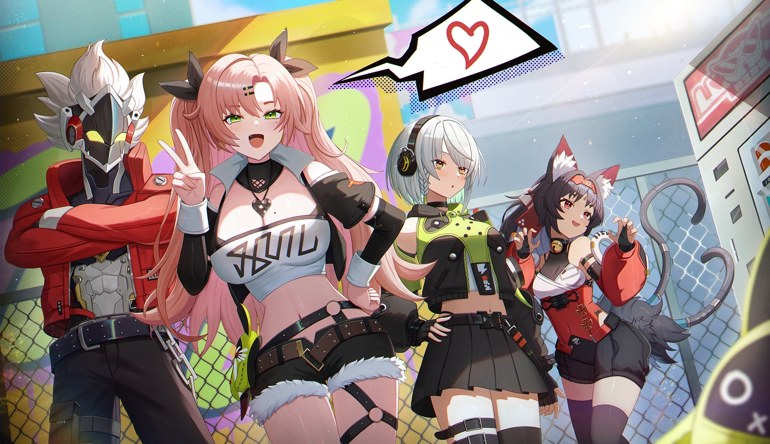 anby_demara, animal_ears, bell, billy_kid, black_hair, blush, braids, breasts