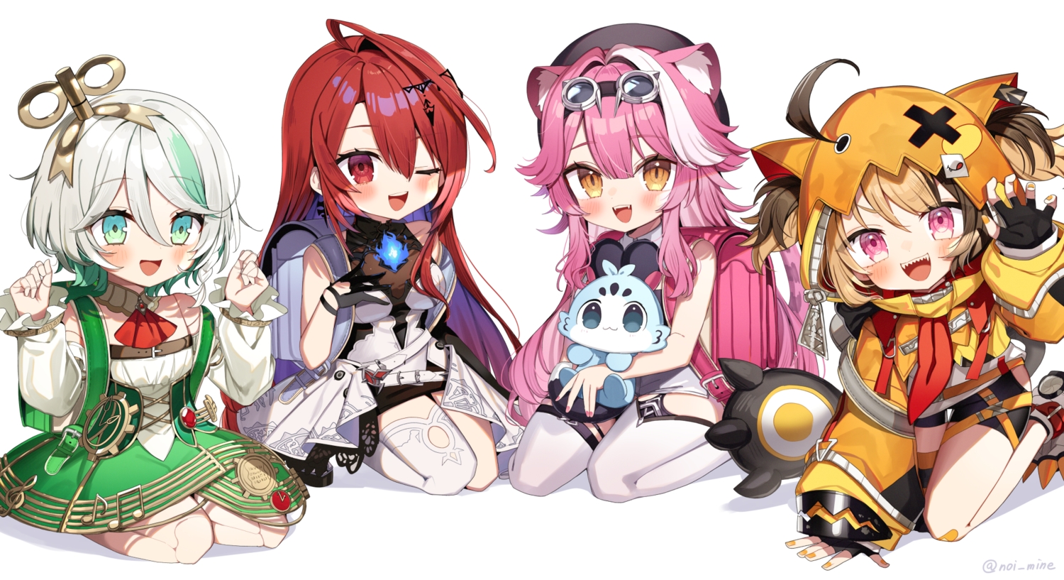 bike_shorts, blush, brown_hair, catgirl, cecilia_immergreen, doll, dress, elizabeth_rose_bloodflame