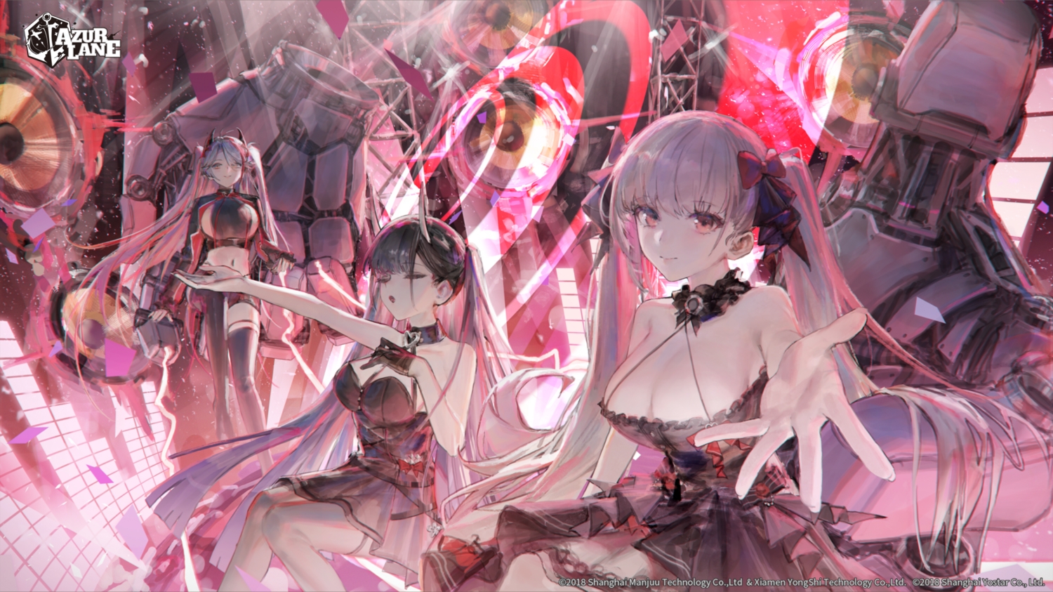 anthropomorphism, azur_lane, black_hair, breast_hold, breasts, choker, cleavage, demon