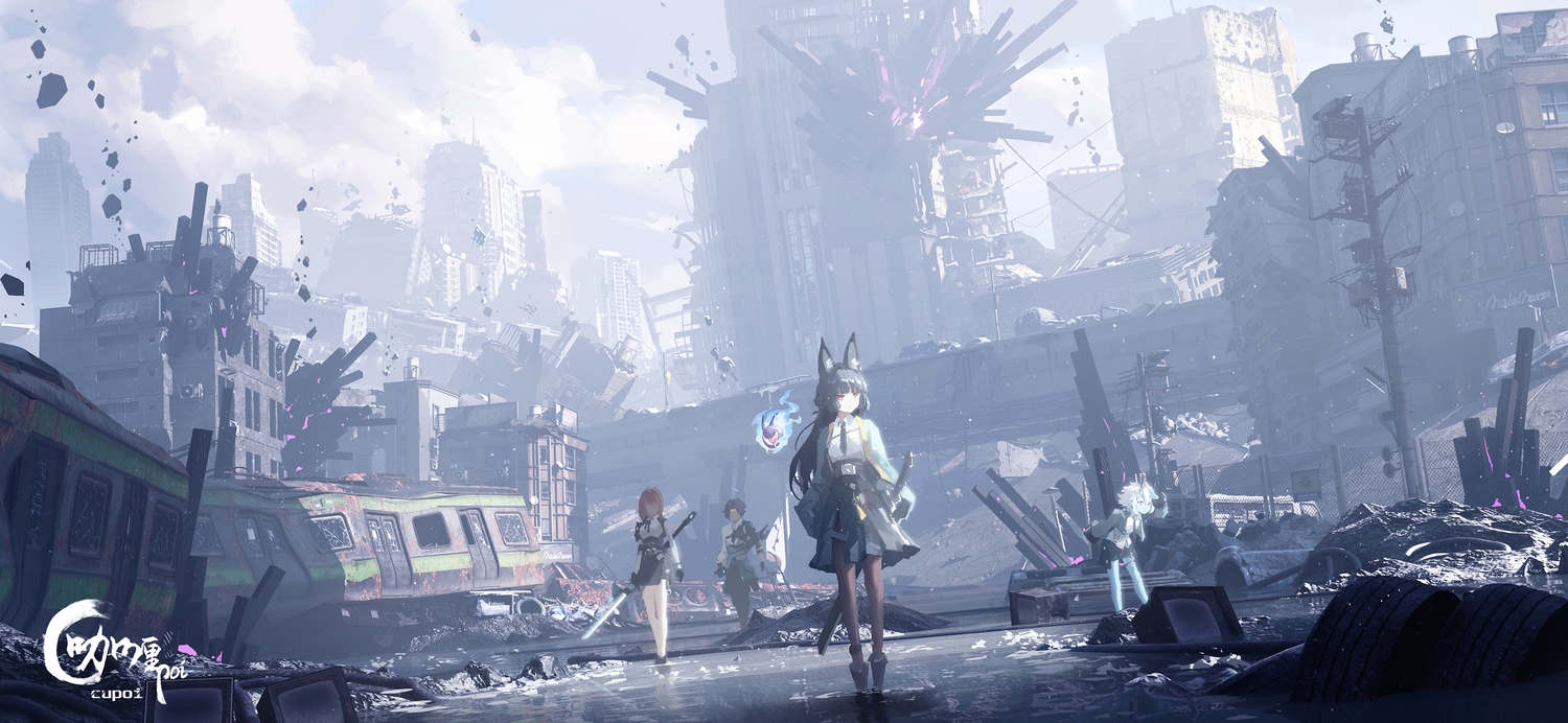 3d, animal_ears, armor, asaba_harumasa, black_hair, boots, bow, building