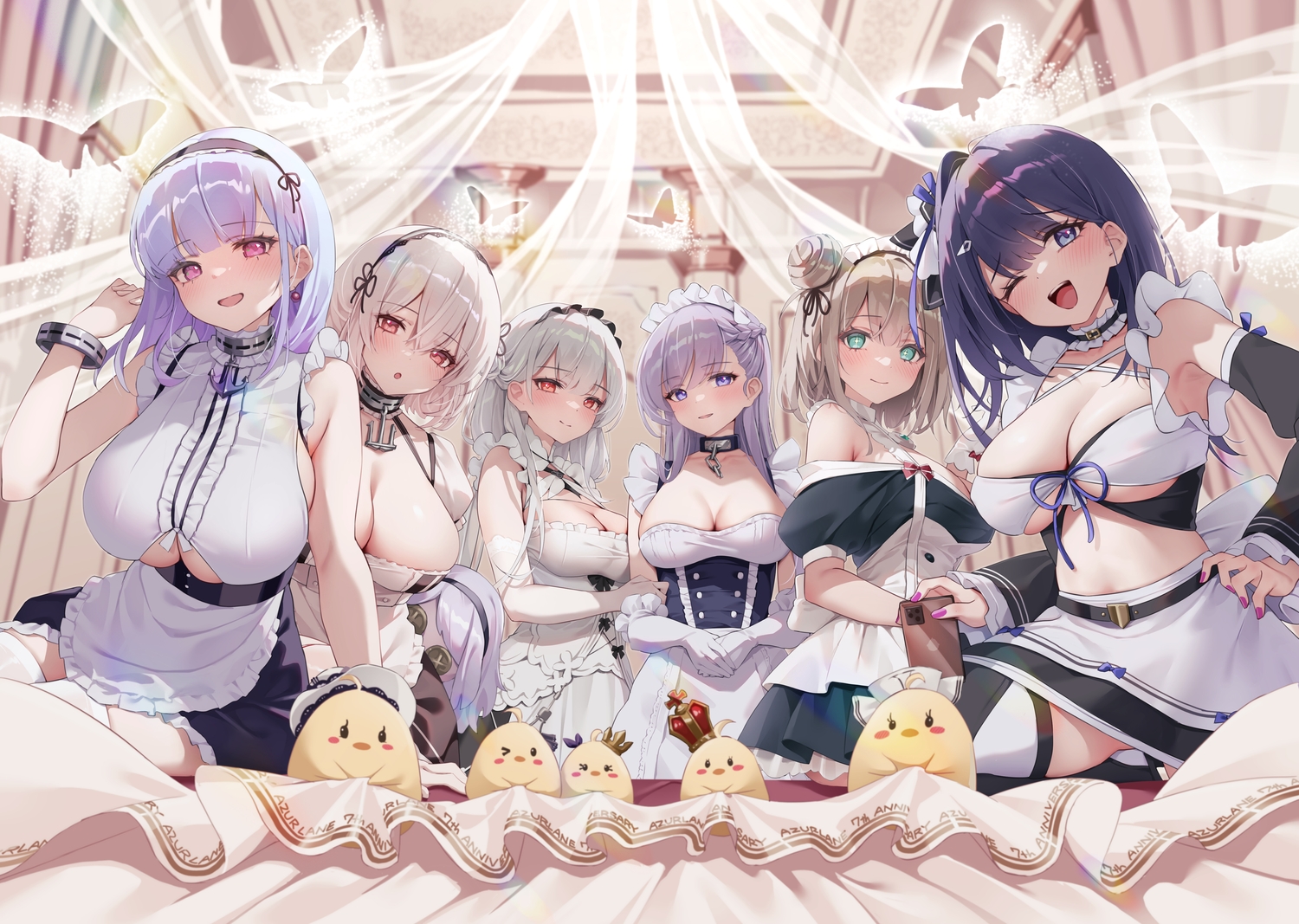 anthropomorphism, apron, aqua_eyes, azur_lane, belfast_(azur_lane), blue_eyes, blush, braids