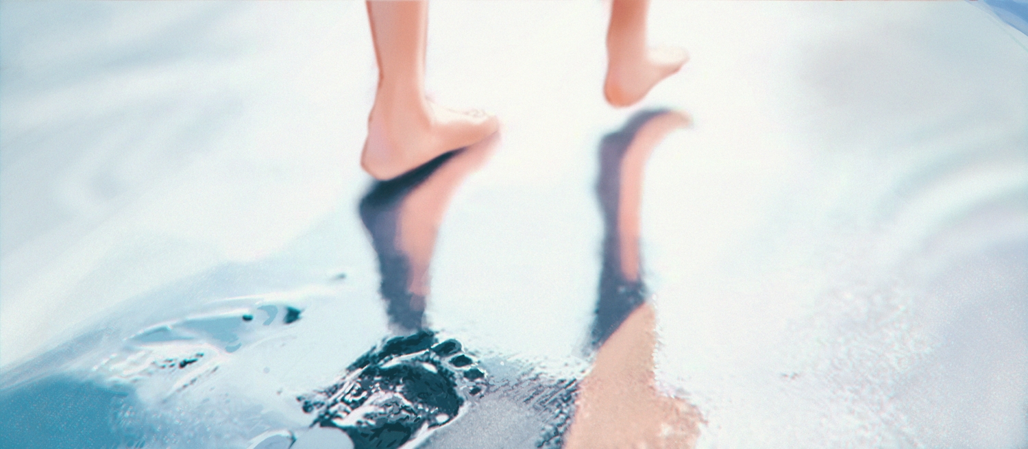 barefoot, beach, close, lufi_ays, shorekeeper_(wuthering_waves), water, wuthering_waves