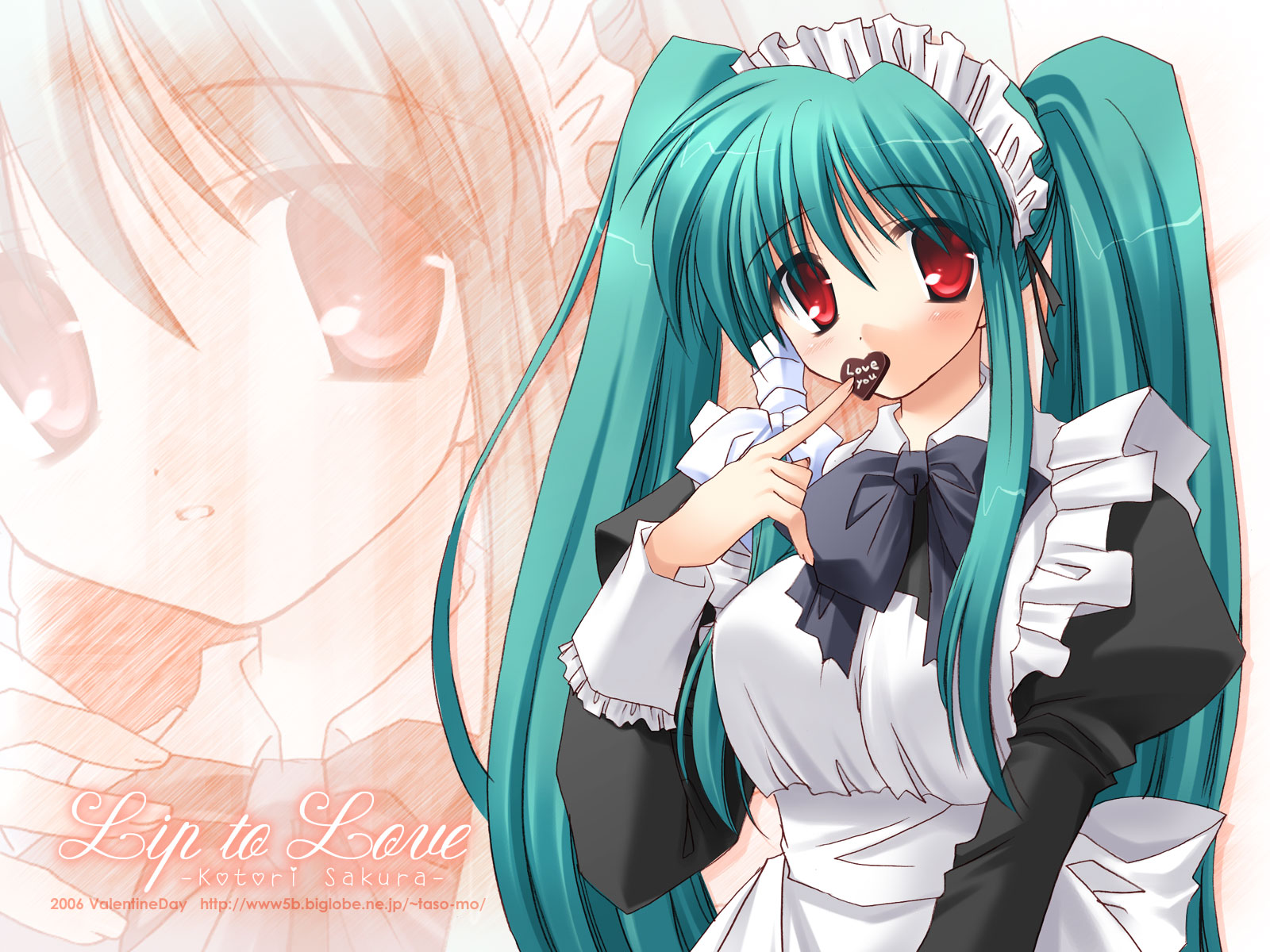 izumi_makoto, maid, red_eyes, valentine