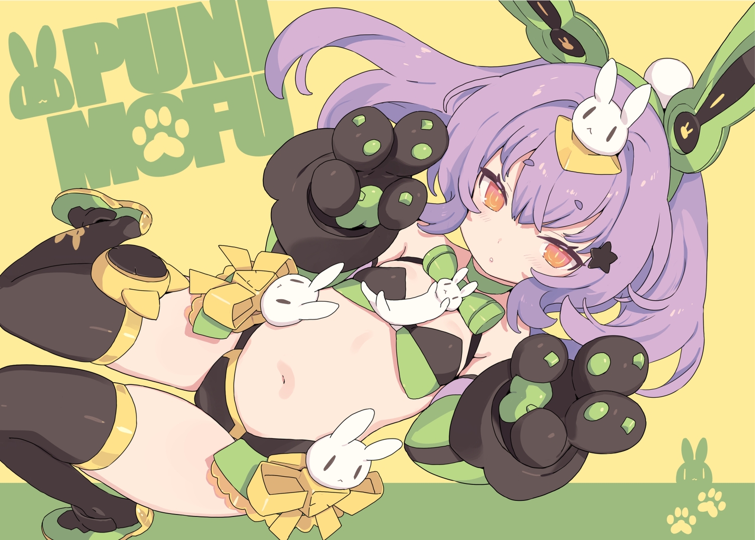 animal_ears, bikini, blade_(galaxist), blush, boots, bow, bunny_ears, choker