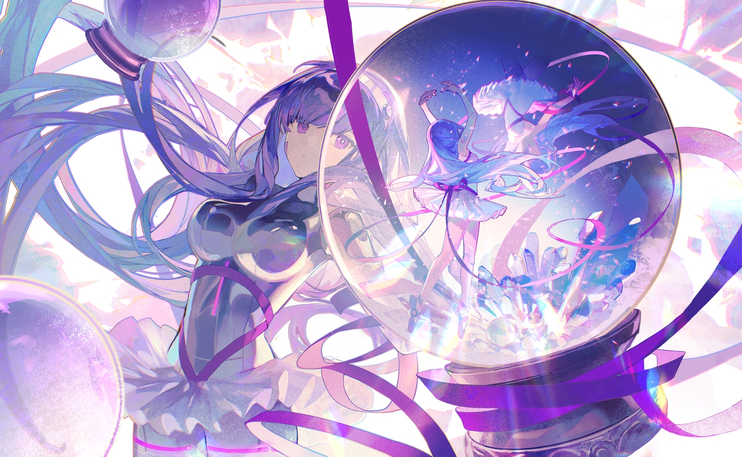 bodysuit, bow, breasts, doll, headband, lobelia_(saclia), long_hair, marija_(muse_dash)