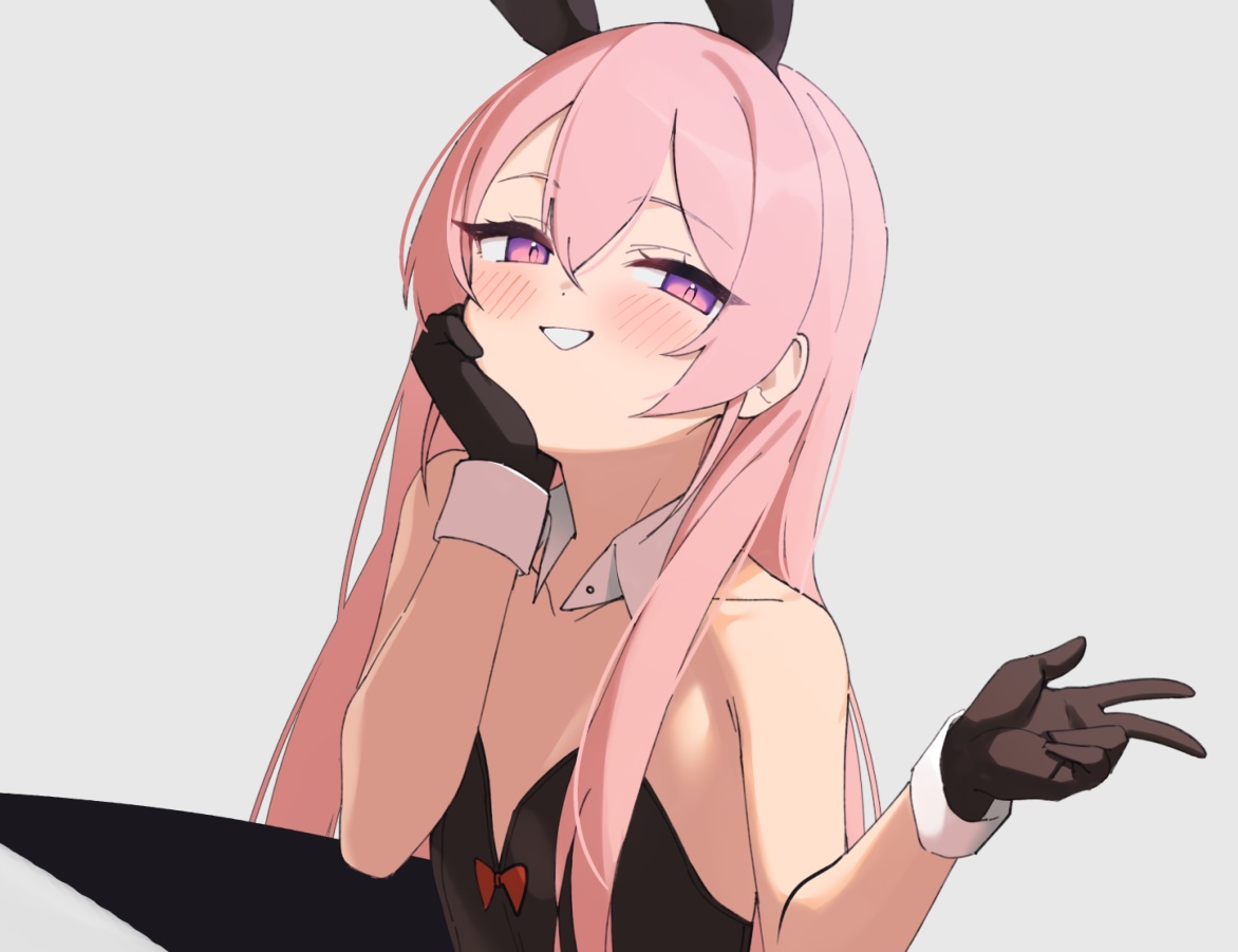blush, close, flat_chest, gloves, gray, leotard, long_hair, original