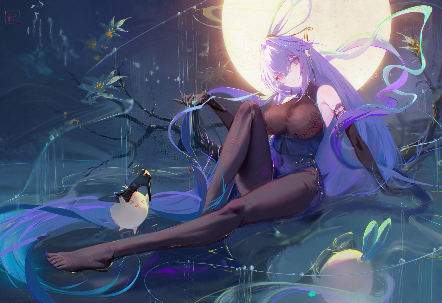 animal, anthropomorphism, azur_lane, bird, blue_eyes, blue_hair, bodysuit, breasts