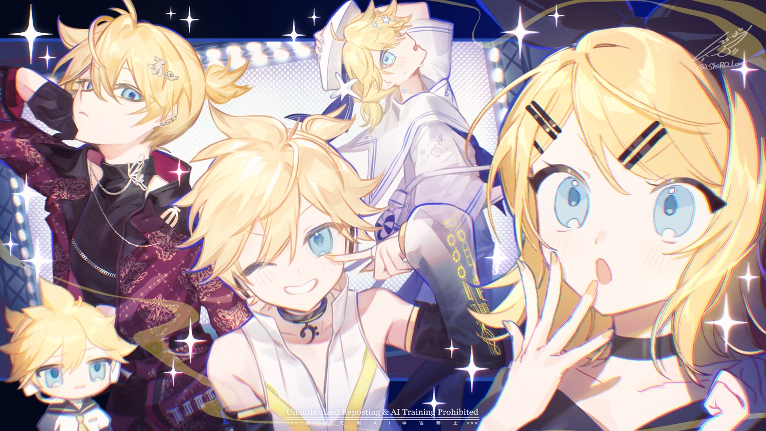 blonde_hair, blue_eyes, blush, chibi, choker, gloves, hat, headphones