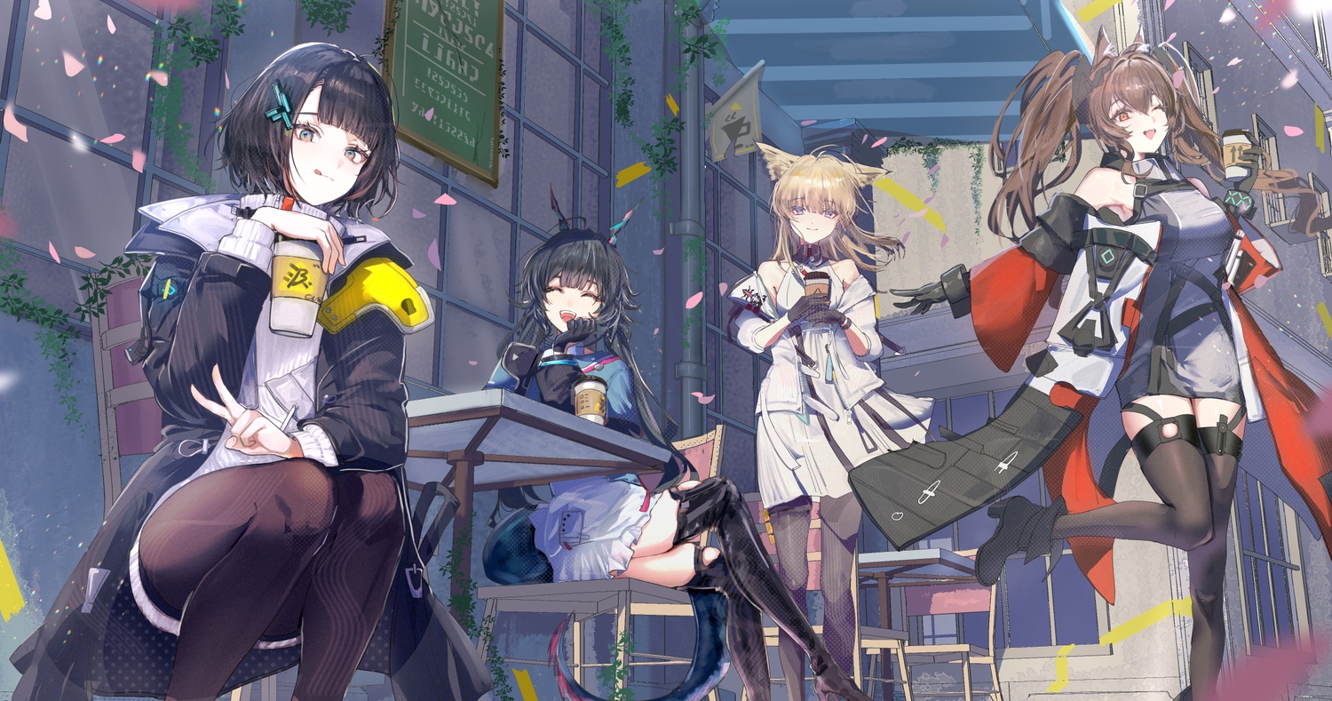 aliasing, angelina_(arknights), animal_ears, arknights, arknights:_endfield, black_hair, blue_eyes, blush