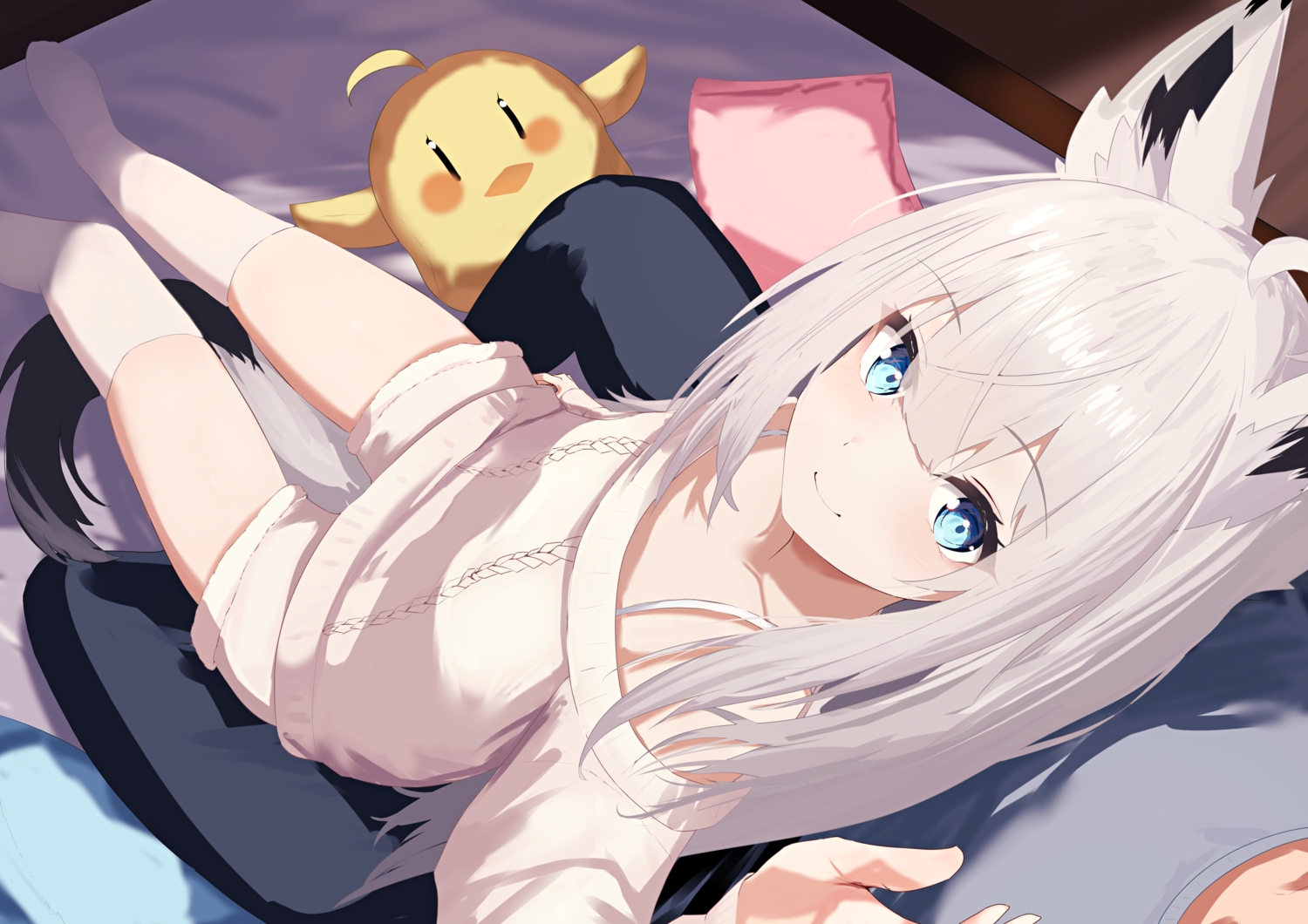 animal_ears, anthropomorphism, aqua_eyes, azur_lane, blush, commander_(azur_lane), flat_chest, foxgirl