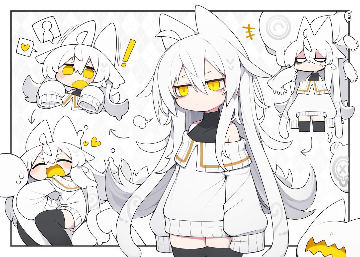 animal_ears, blush, cat_smile, chibi, dorodra_(kisaragi_kaya), dress, heart, hug