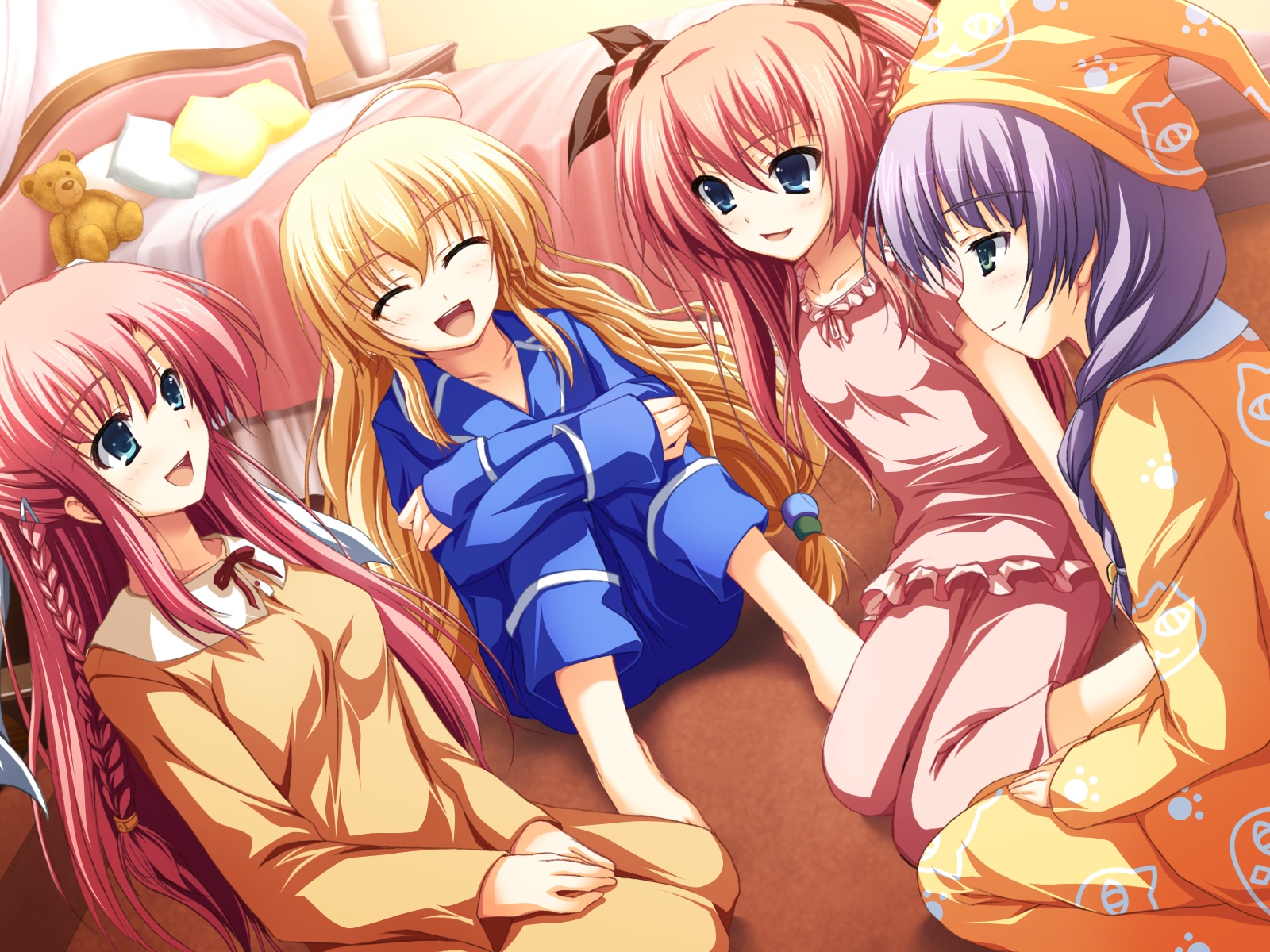 akatsuki_no_goei, game_cg, kurayashiki_tae, nikaidoh_aya, nikaidoh_reika, pajamas, syangrila, tomose_shunsaku