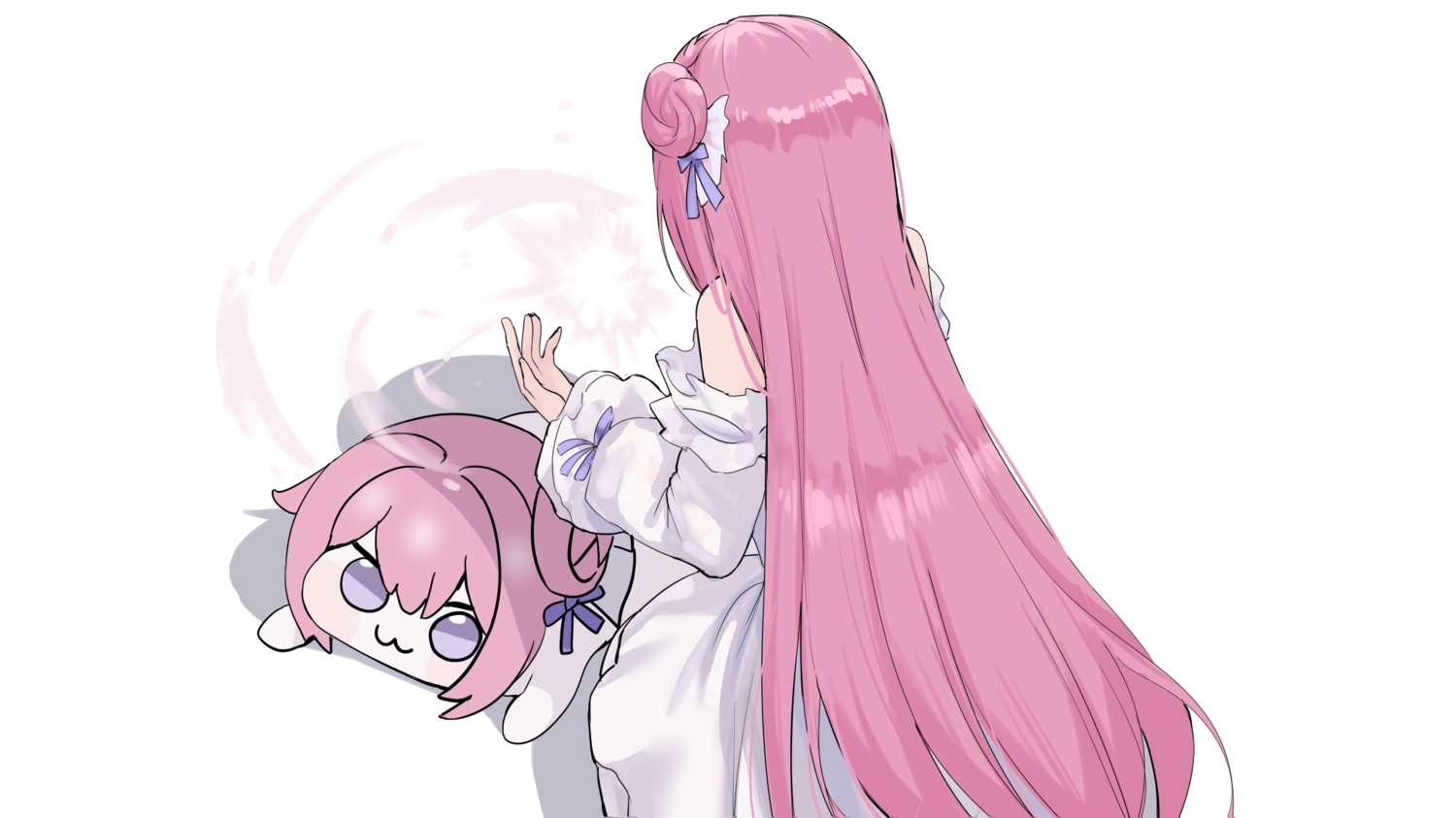 aliasing, cat_smile, chibi, doro_(nikke), dorothy_(nikke), dress, goddess_of_victory:_nikke, kurone_rinka