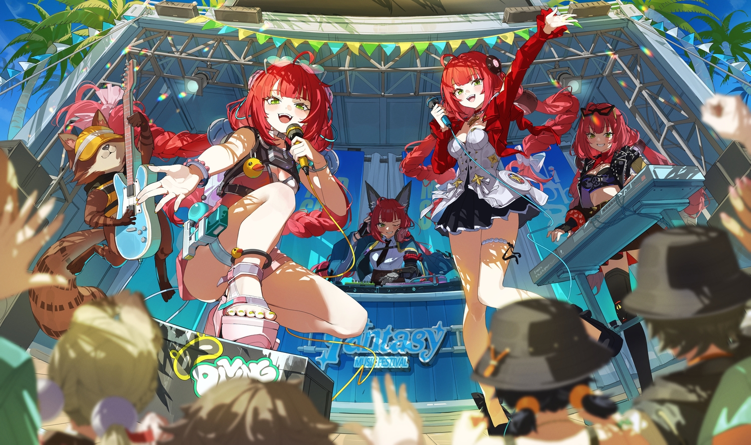 alice_thymefield, animal, animal_ears, belle_(zenless_zone_zero), black_hair, bow, braids, breasts