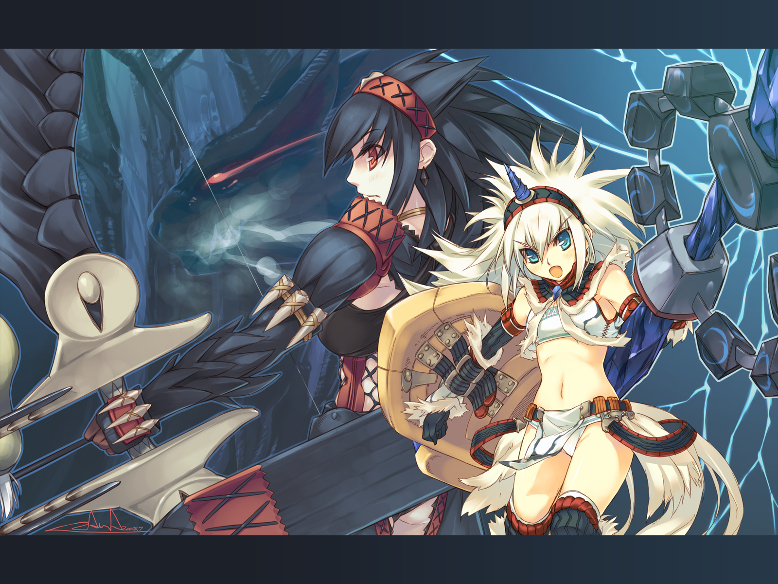 colorful_dot, kirin_(armor), monster_hunter, nargacuga_(armor), zama_masaaki