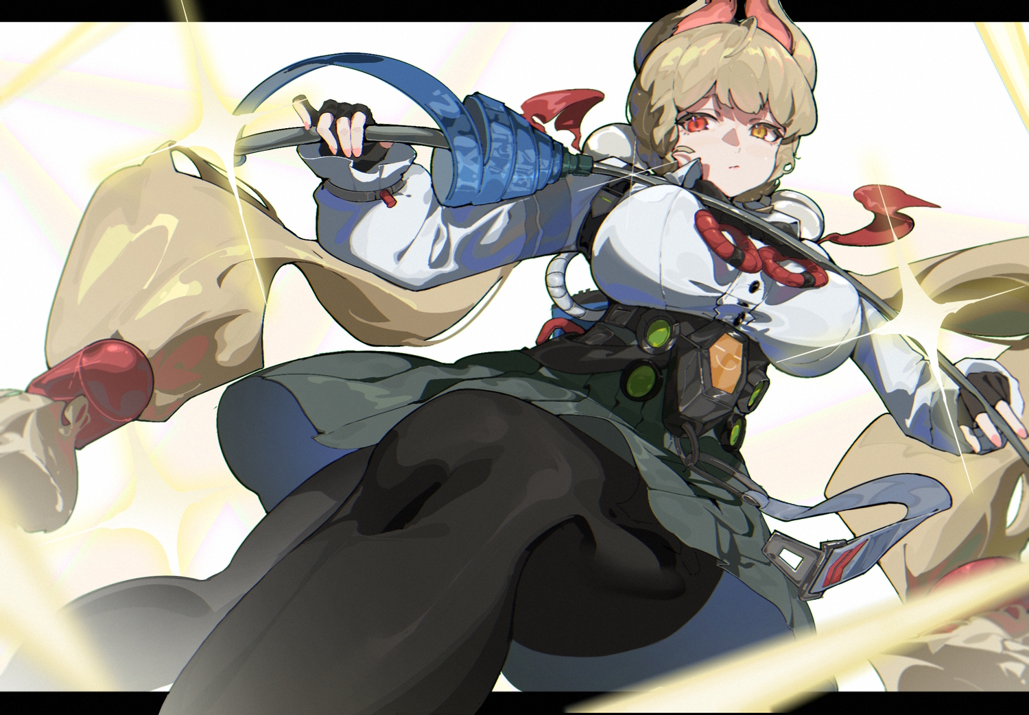 alice_thymefield, animal_ears, bicolored_eyes, blonde_hair, bunny_ears, bunnygirl, gloves, katachi_noboru_nishikino