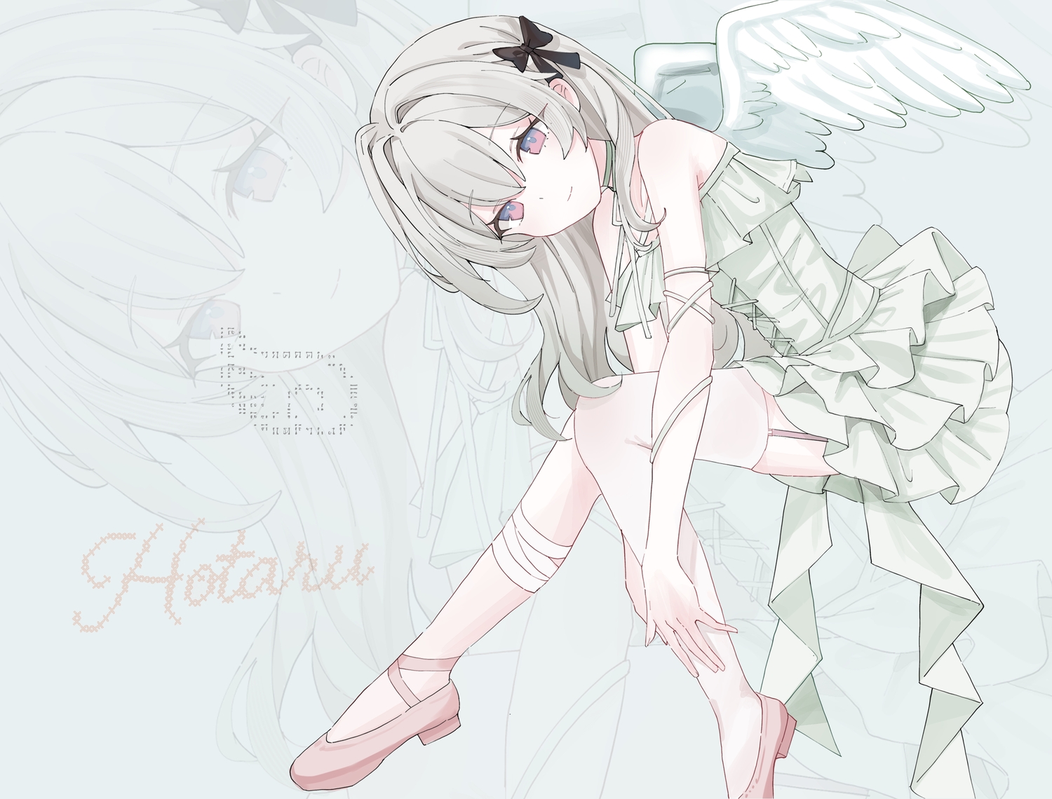 bow, choker, dress, firefly_(honkai:_star_rail), garter_belt, gray_hair, honkai_(series), honkai:_star_rail