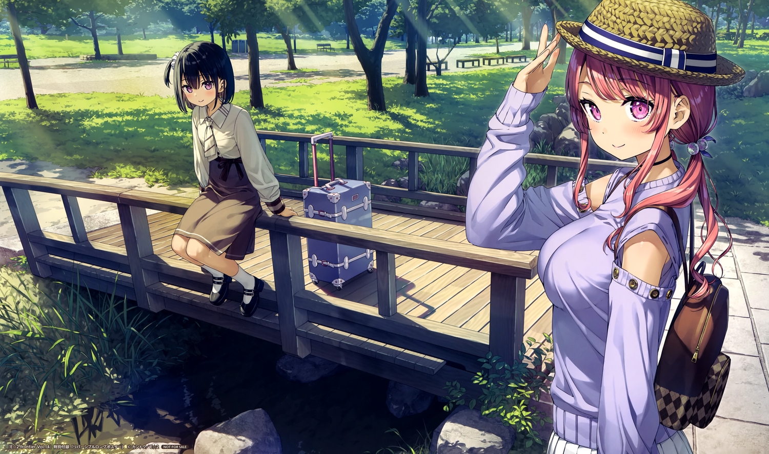 5_nenme_no_houkago, hat, kantoku, kurumi_(kantoku), landscape, original, scan, scenic