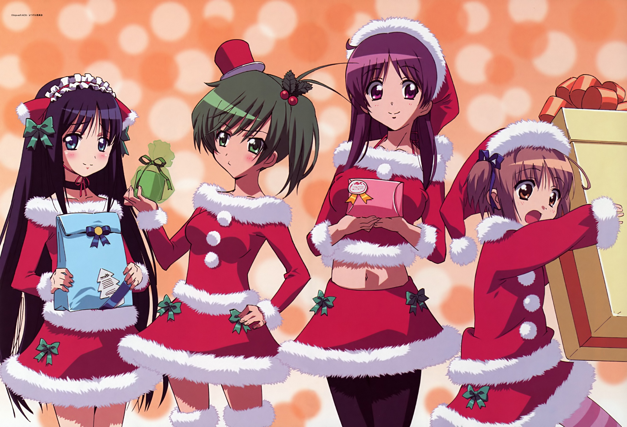 amachi_matsuri, arisa_yuki, christmas, nekomiya_nono, yotsunoha, yuzuki_iori