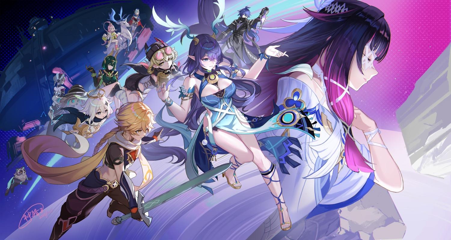 aether_(genshin_impact), aino_(genshin_impact), animal, aqua_eyes, aqua_hair, armor, black_hair, blonde_hair, blue_eyes, blue_hair, braids, breasts, brown_hair, cape, cat_smile, cleavage, columbina_(genshin_impact), dress, elbow_gloves, flins_(genshin_impact), genshin_impact, gloves, god_hunter, goggles, gray_eyes, green_eyes, green_hair, halo, hat, headdress, ineffa_(genshin_impact), jahoda_(genshin_impact), lauma_(genshin_impact), leotard, loli, long_hair, male, mask, nefer_(genshin_impact), paimon_(genshin_impact), pink_eyes, pink_hair, ponytail, pulonia_(genshin_impact), purple_hair, robot, sandrone_(genshin_impact), scarf, short_hair, shorts, signed, sketch, sword, tattoo, thighhighs, torn_clothes, weapon, white_hair, wristwear, yellow_eyes