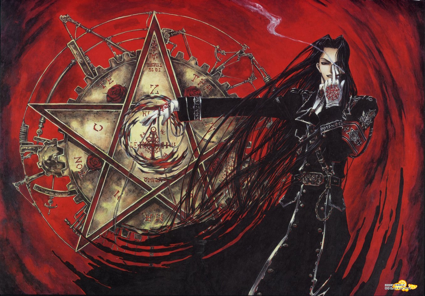 black_hair, gloves, isaak_fernand_von_kampfer, red, thores_shibamoto, trinity_blood
