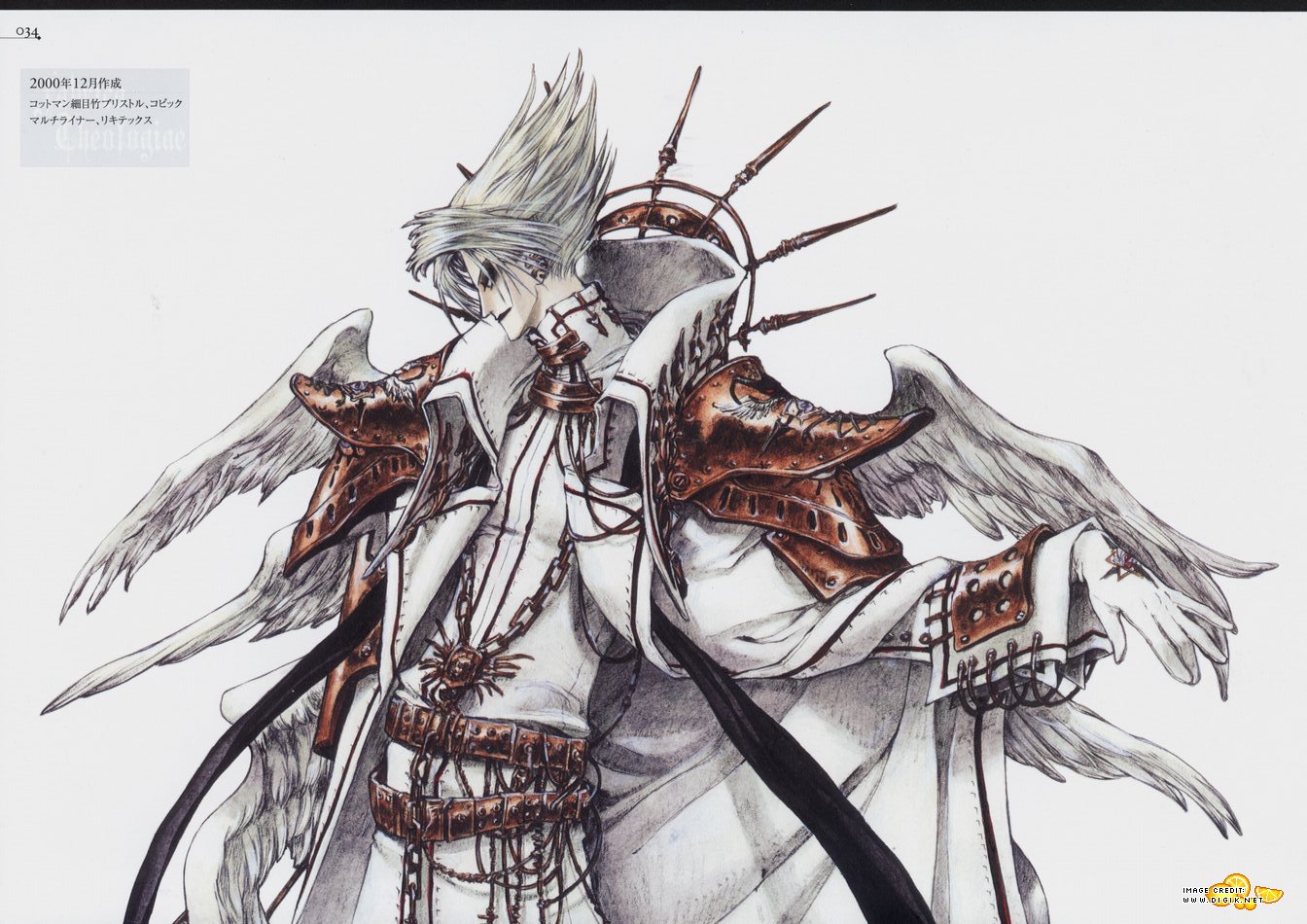 blonde_hair, cain_nightroad, gloves, thores_shibamoto, trinity_blood, white, wings