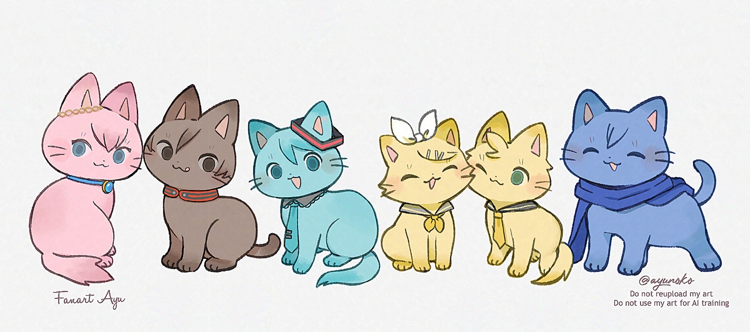 animal, aqua_eyes, ayu_(mog), black_eyes, blue_eyes, cat, cat_smile, collar
