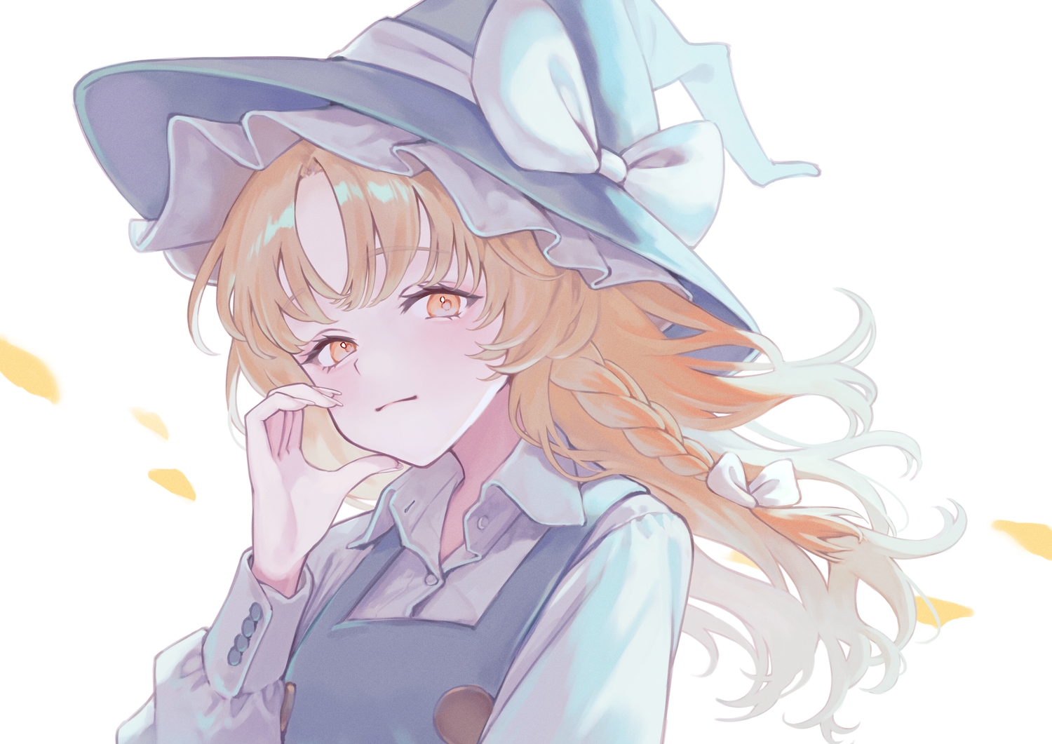 blonde_hair, bow, braids, close, dtvisu, hat, kirisame_marisa, long_hair