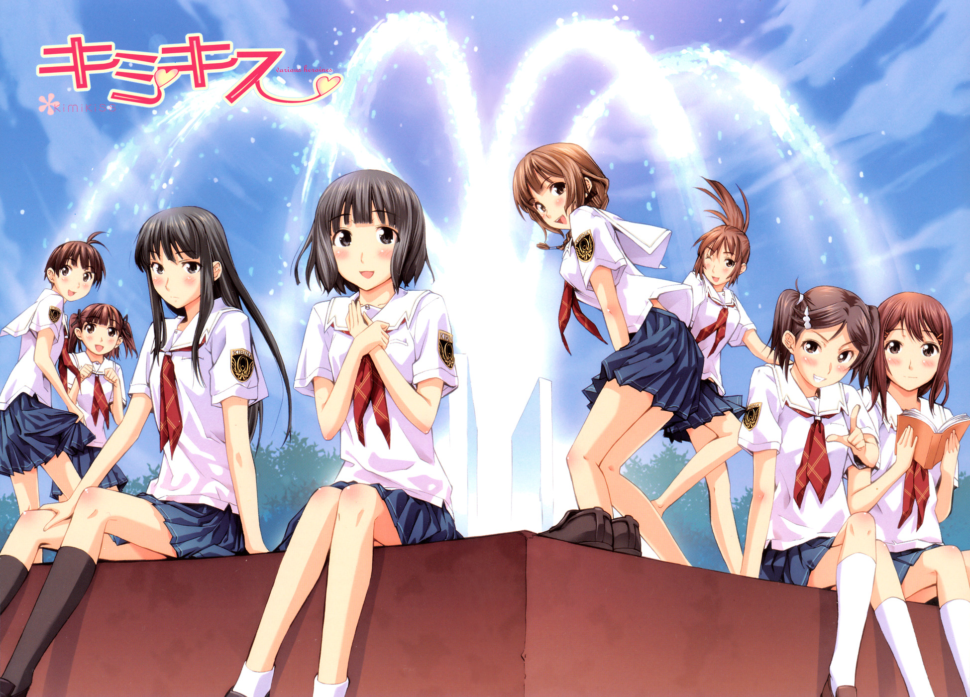 aihara_nana, futami_eriko, hoshino_yuumi, kimikiss, mizusawa_mao, sakino_asuka, satonaka_narumi, school_uniform, shijou_mitsuki, tagme_(character)