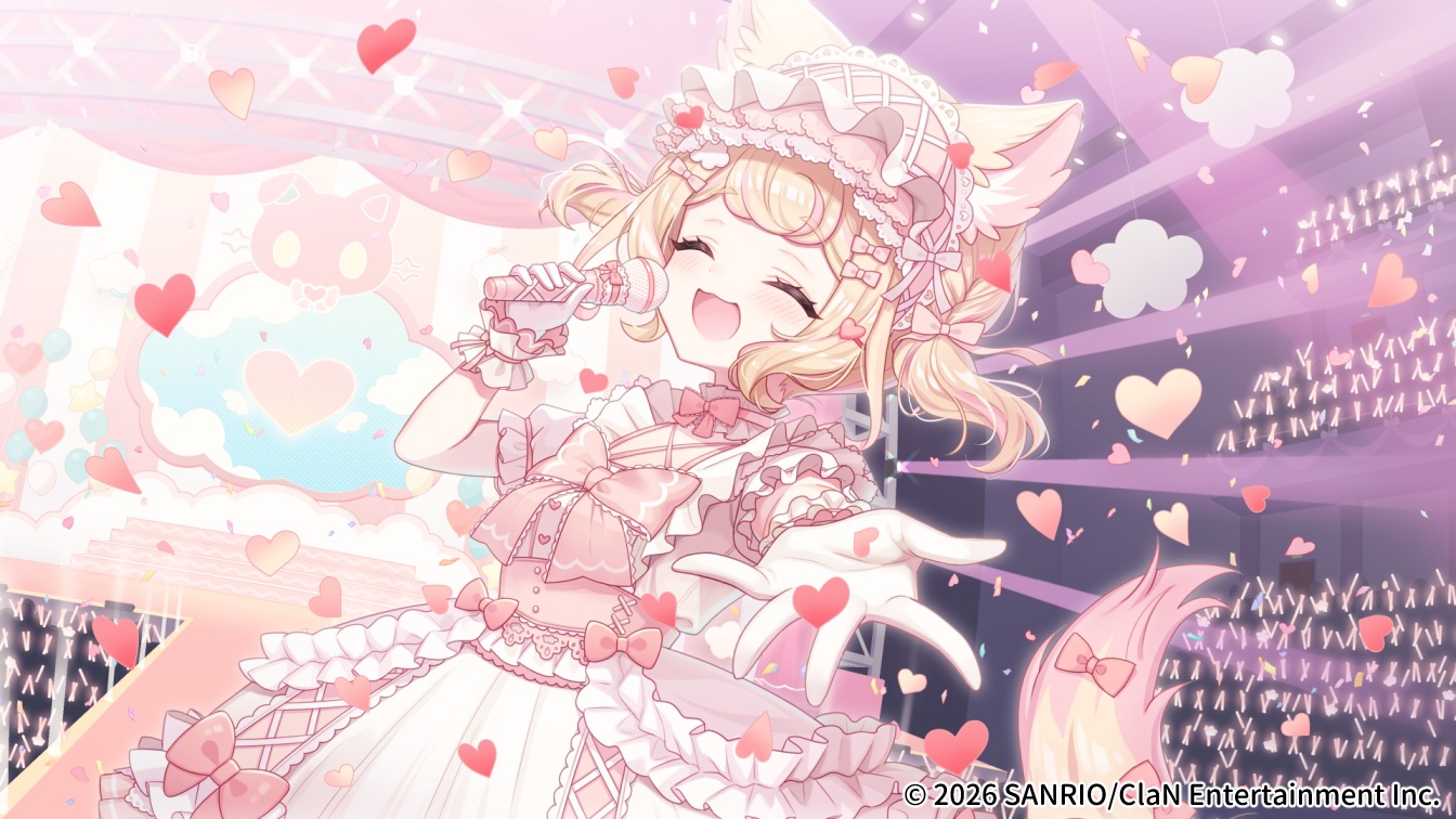 animal_ears, blonde_hair, blush, bow, catgirl, cat_smile, gloves, headband