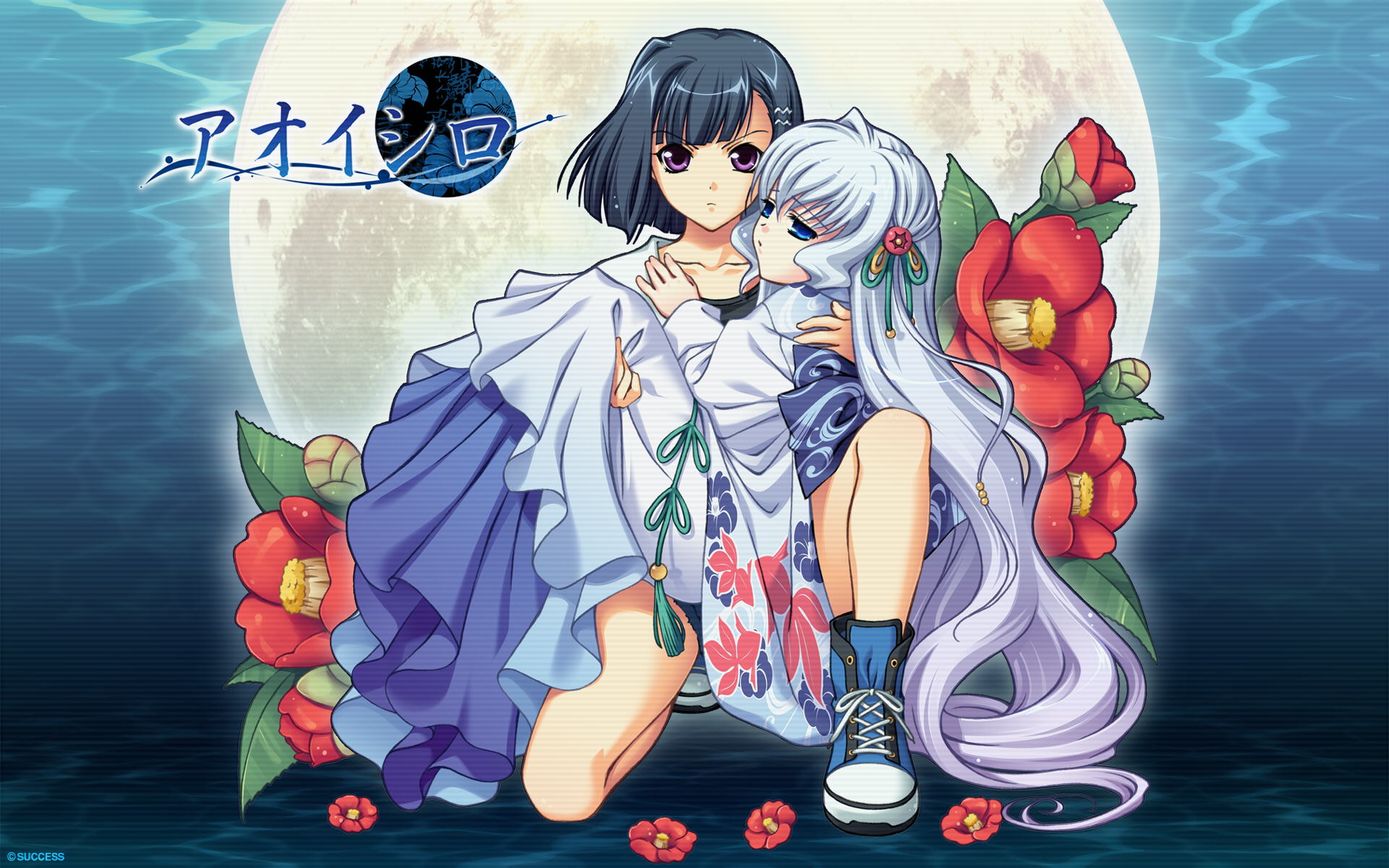 aoi_shiro, japanese_clothes, kimono, moon, nami_(aoi_shiro), osanai_shouko