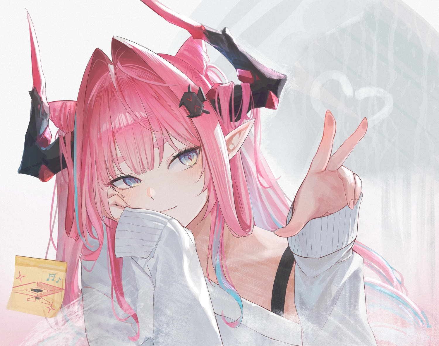 arknights, arknights:_endfield, blue_eyes, blush, close, heart, horns, jenmin12