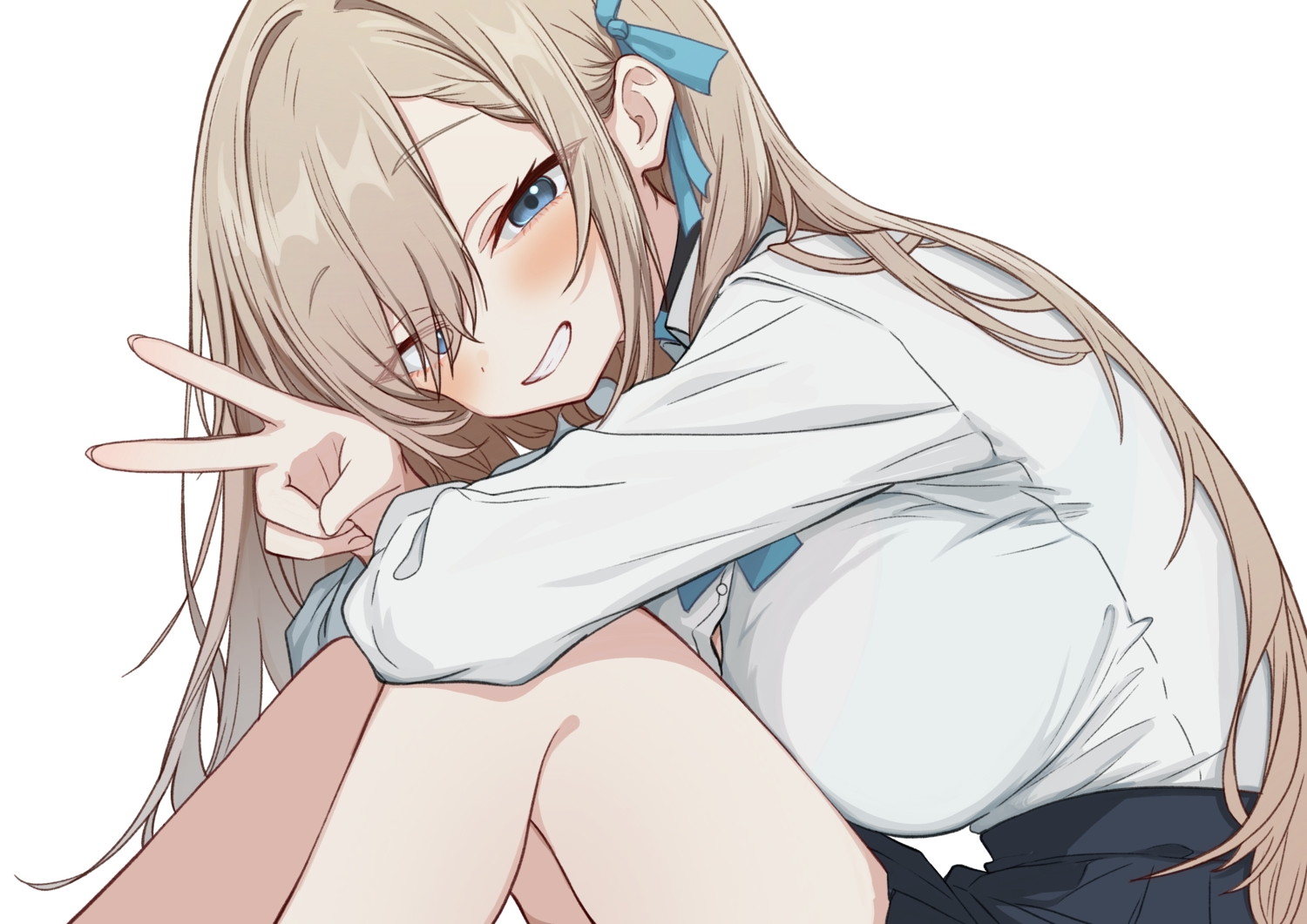 blue_archive, blue_eyes, bow, brown_hair, close, ichinose_asuna, long_hair, ponpokotanutan1