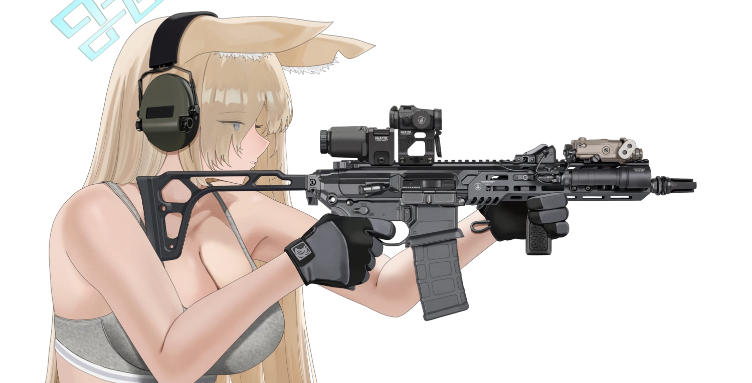 animal_ears, blonde_hair, blue_archive, blue_eyes, close, doggirl, fte_(fifteen_199), gloves