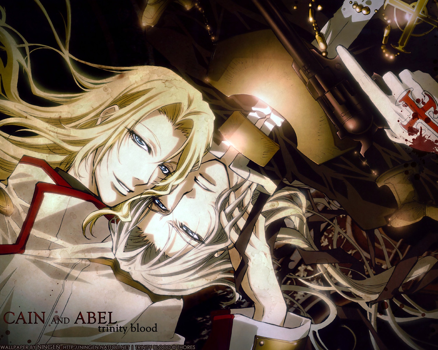 abel_nightroad, cain_nightroad, gun, trinity_blood, weapon