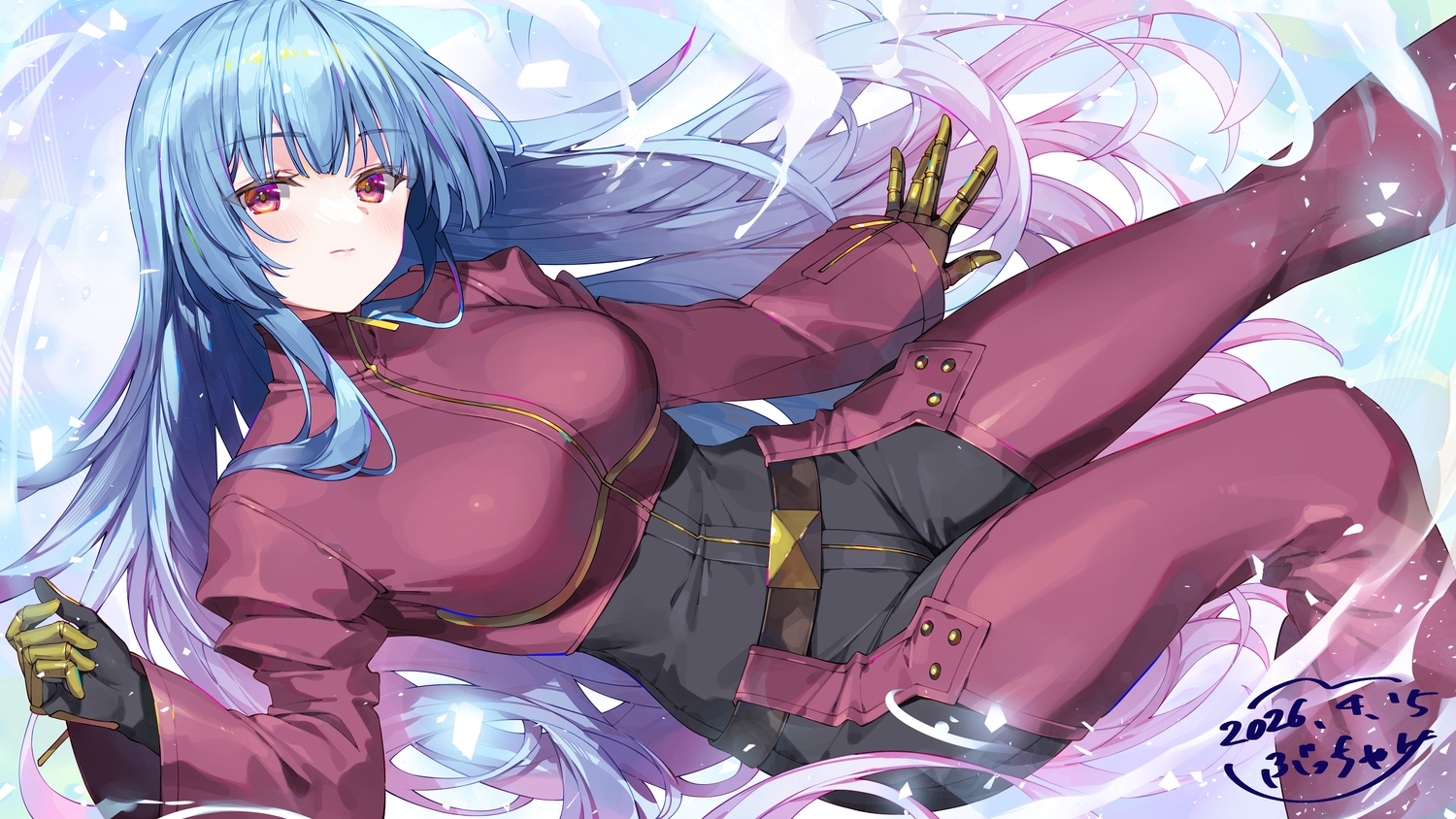 aliasing, blue_hair, blush, bucchake_(asami), gloves, king_of_fighters, kula_diamond, long_hair