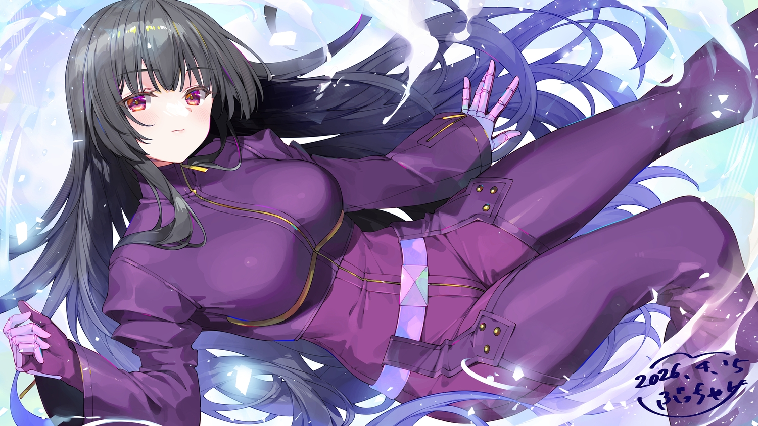 aliasing, black_hair, blush, bucchake_(asami), gloves, king_of_fighters, kula_diamond, long_hair