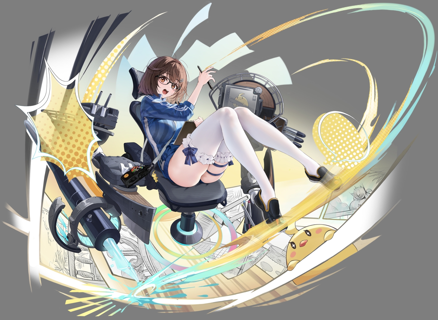 aliasing, animal, azur_lane, bird, bow, brown_eyes, brown_hair, crossover