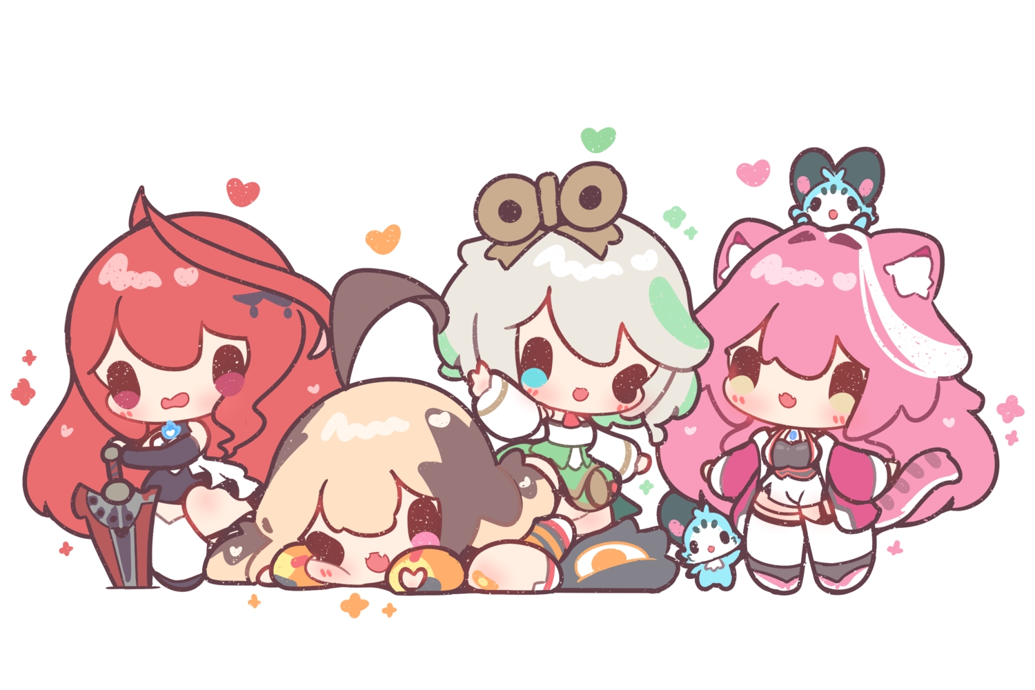 animal_ears, aqua_eyes, blonde_hair, catgirl, cecilia_immergreen, chibi, decrilus, dress
