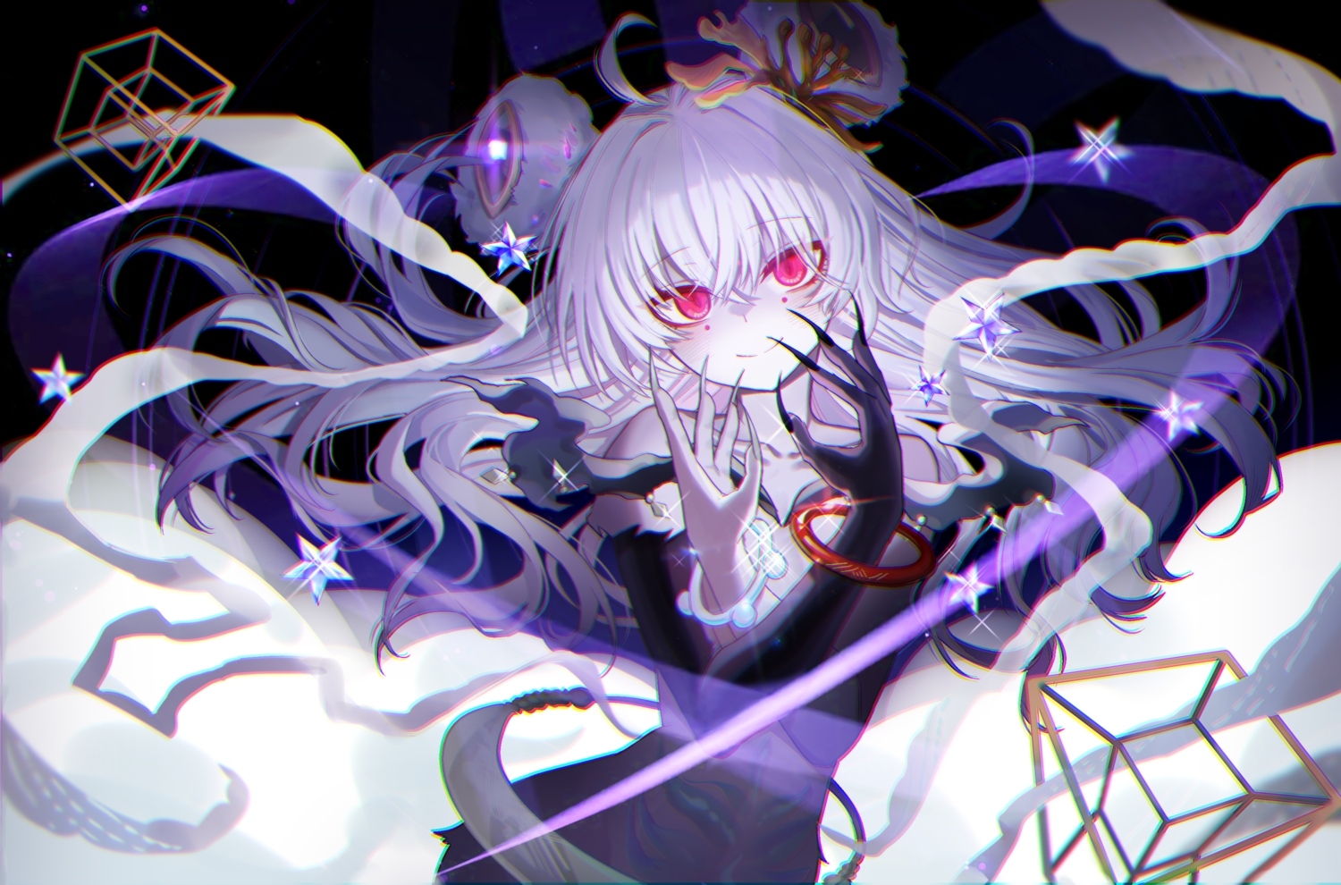 blush, bubba_(user_nzhy7548), close, long_hair, neo_artifacts, pink_eyes, tagme_(character), white_hair