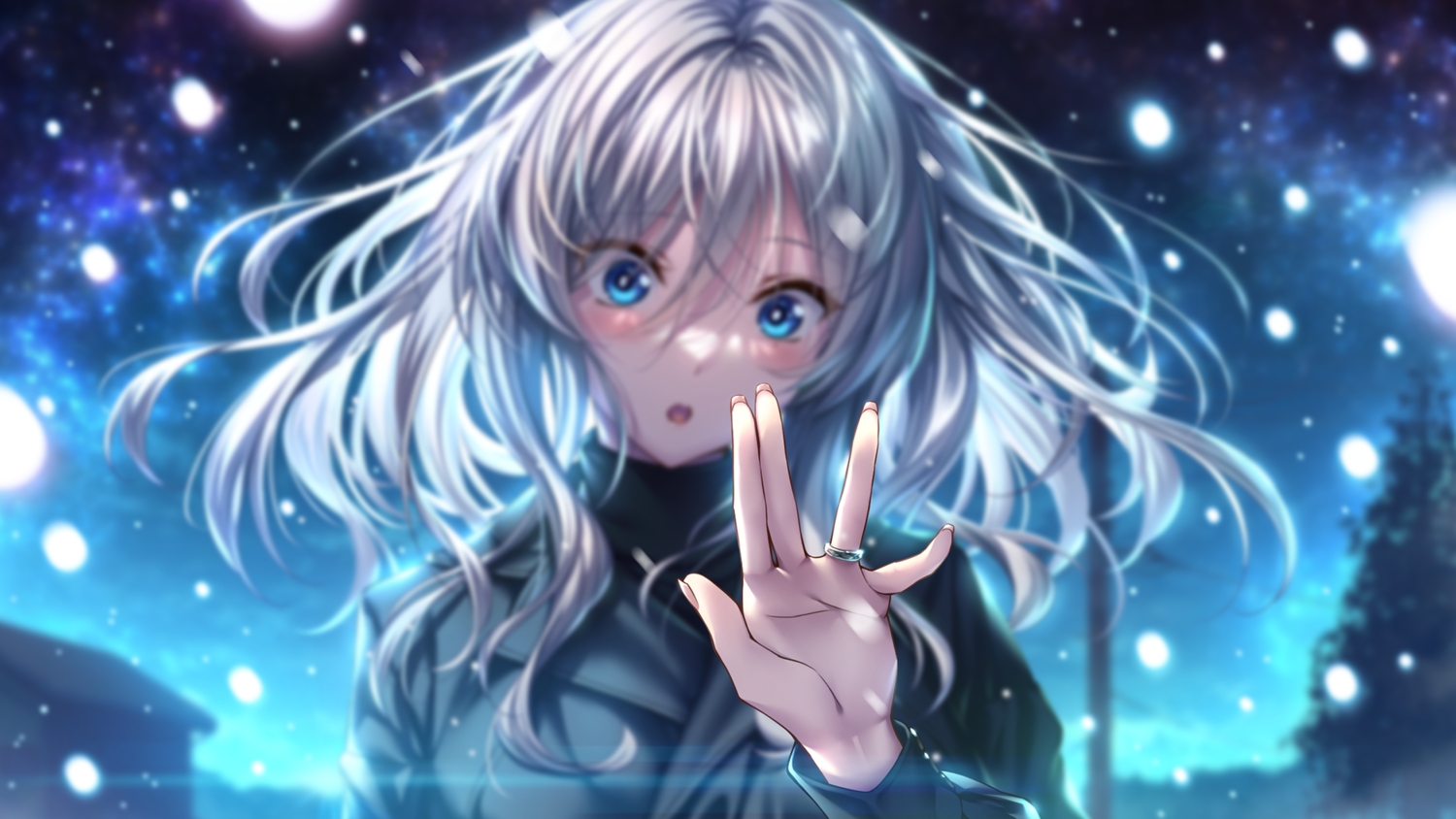 amakano_2, amakano_2+, aqua_eyes, azarashi_soft, blush, close, game_cg, gray_hair