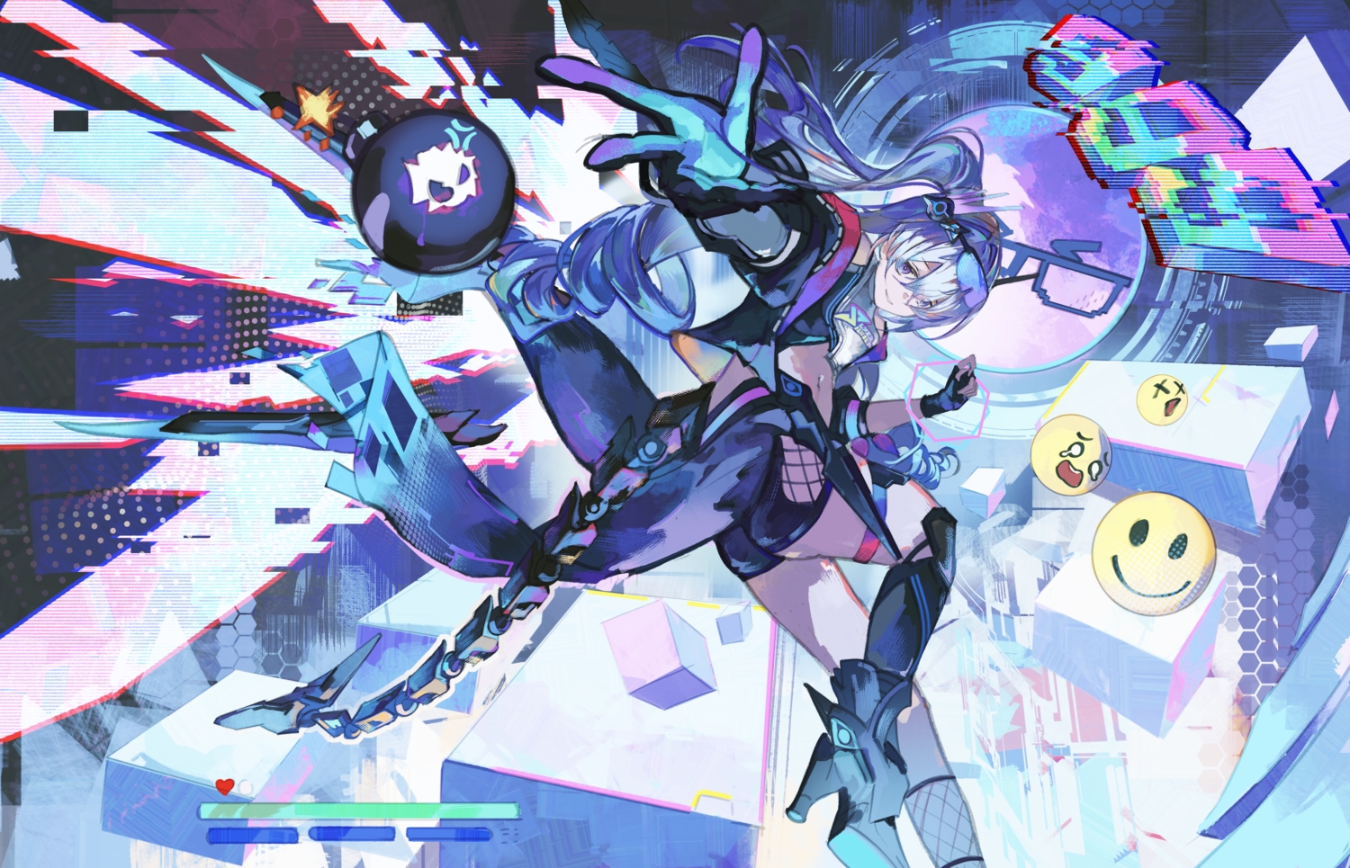 ass, cmdr_saturn, garter, gloves, goggles, gray_hair, honkai_(series), honkai:_star_rail