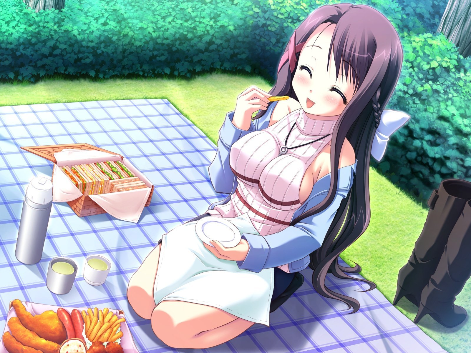 boots, food, grass, harukazedori_ni_tomarigi_wo