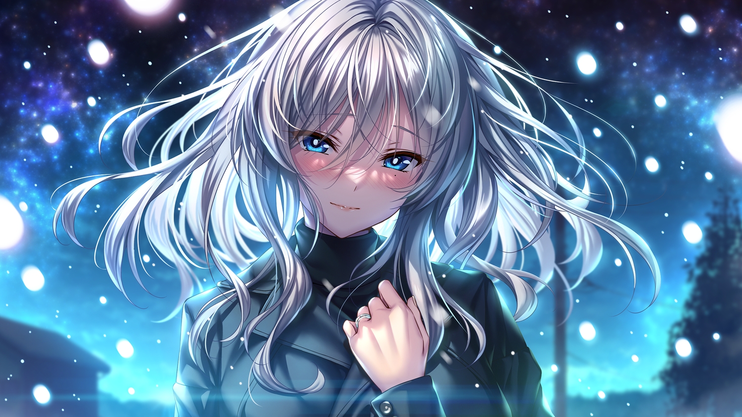 amakano_2, amakano_2+, aqua_eyes, azarashi_soft, blush, close, game_cg, gray_hair