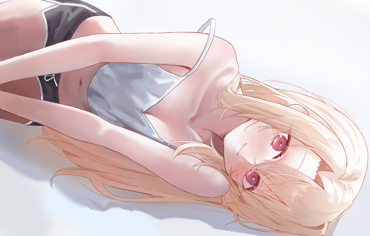 blonde_hair, blush, breast_hold, breasts, cleavage, close, fate/kaleid_liner_prisma_illya, fate_(series)