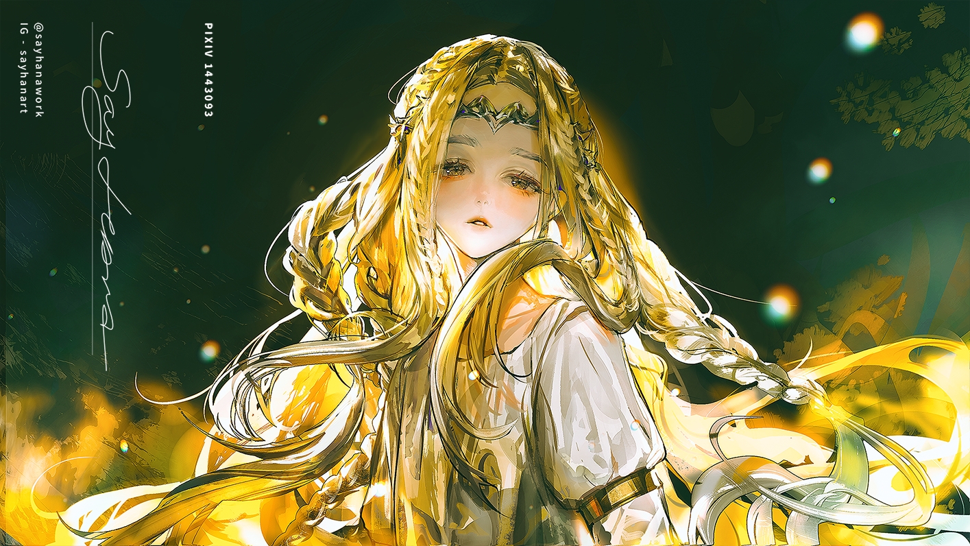 all_male, blonde_hair, braids, elden_ring, long_hair, male, miquella_(elden_ring), say_hana, signed, watermark
