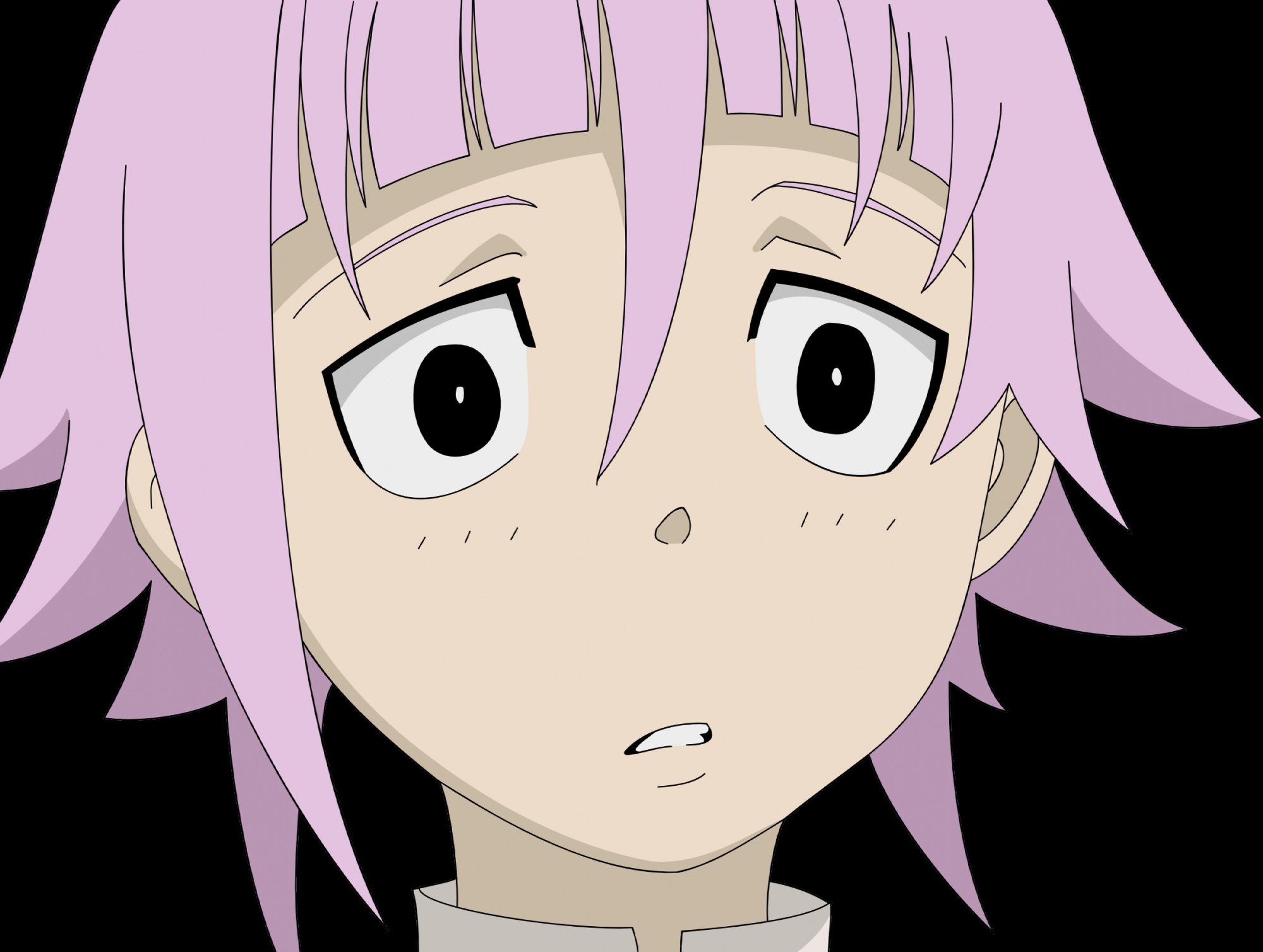 chrona, close, pink_hair, short_hair, soul_eater, transparent, vector