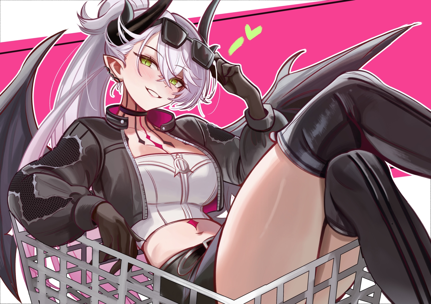 0nineo9, blush, boots, breasts, choker, cleavage, demon, fate/grand_order
